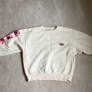 Roucha - Cream Sweatshirt with Red Accents - Size AA {Small/Petite}